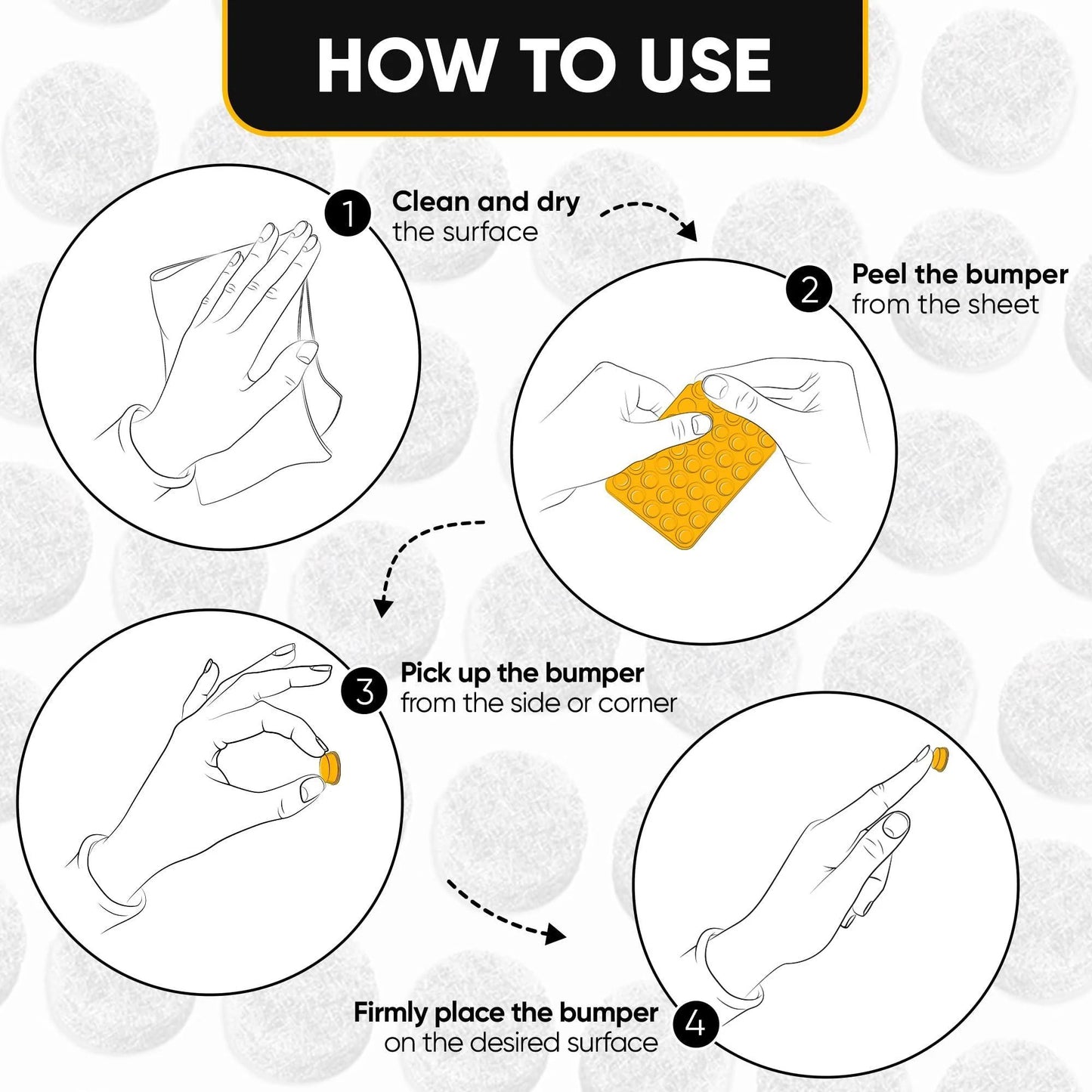 Felt Pads for Cabinet Doors 0.4 in Diameter 128 PCS Beige Self Adhesive Felt Pad