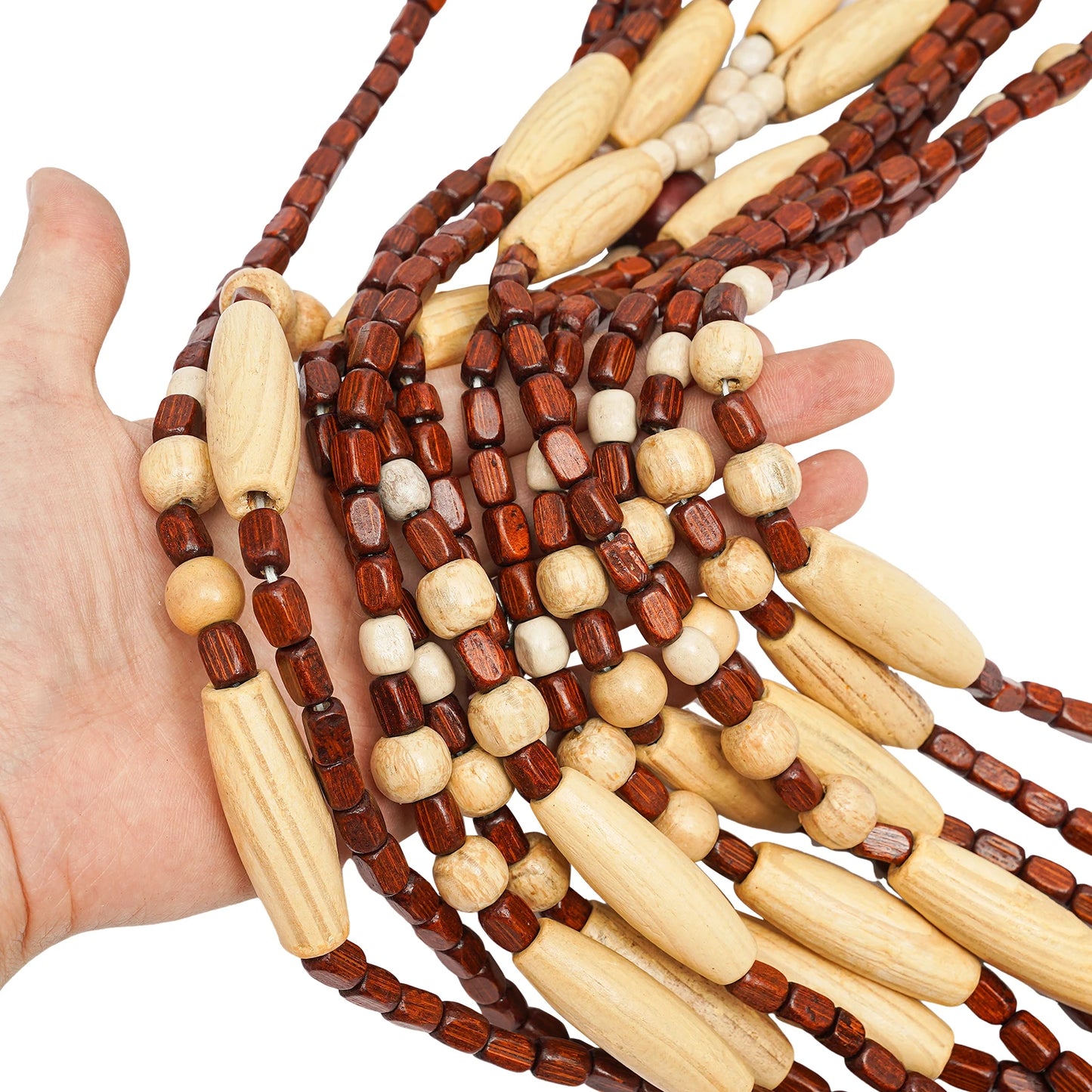 Natural Wooden Door Beaded Curtain, Doorway Beads, Front Door Decor Curtains