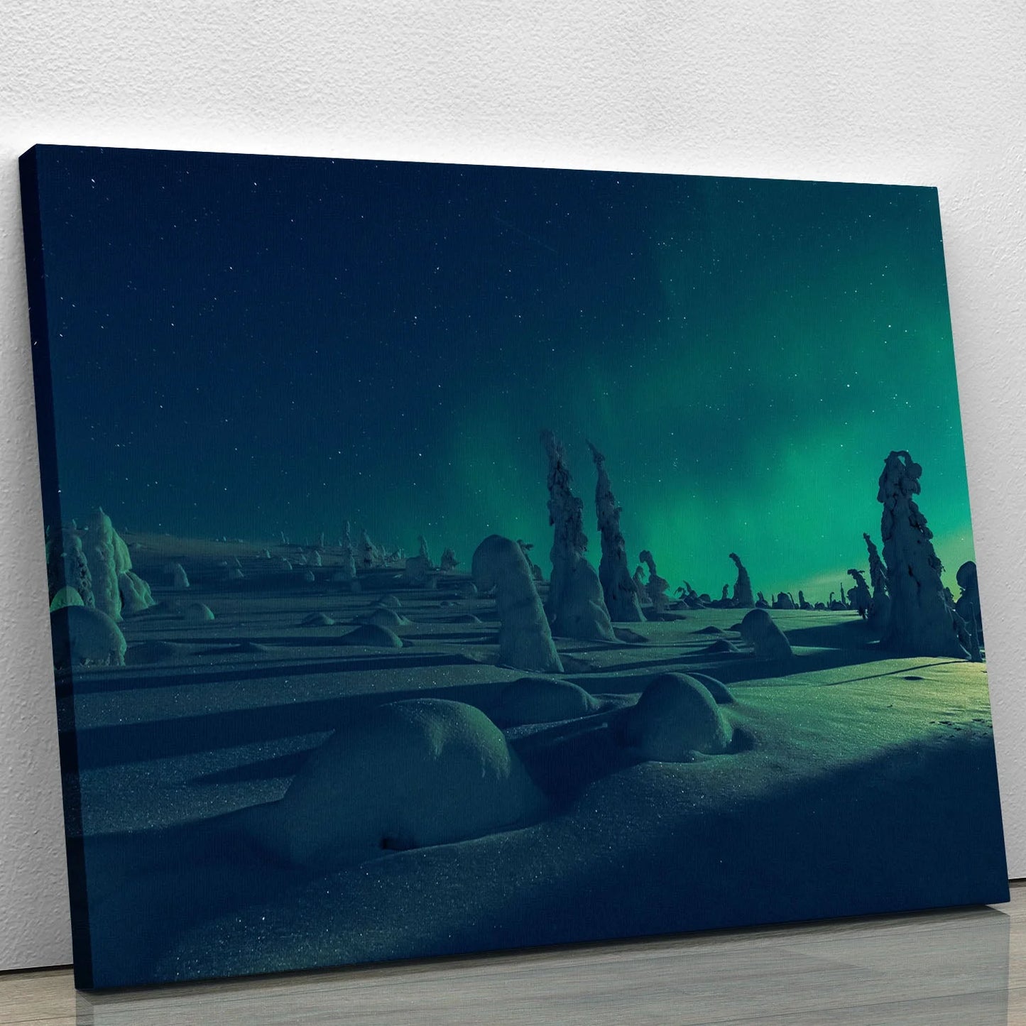 When Moonlight Meet Polar Lights Canvas Print or Poster