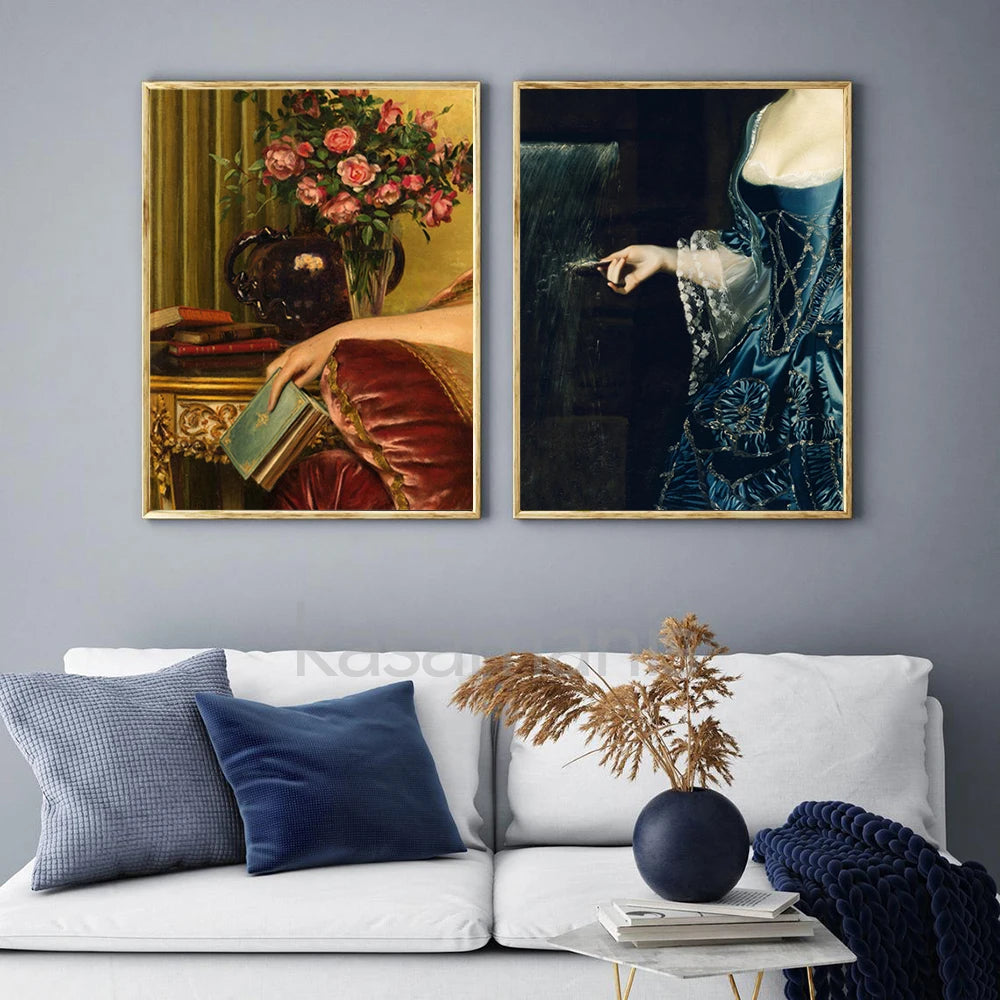 Woman Crown Portrait Altered Art Prints Antique Wall Picture Vintage Poster Gallery Decoration Eclectic Wall Art Canvas Painting