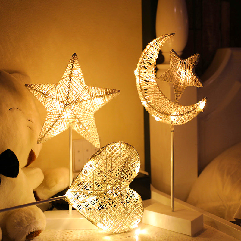 LED Lights Flashing Lights Lights Stars Romantic Room Layout Decoration Love Stars Lamp Table Lamp Rattan Lamp Ball