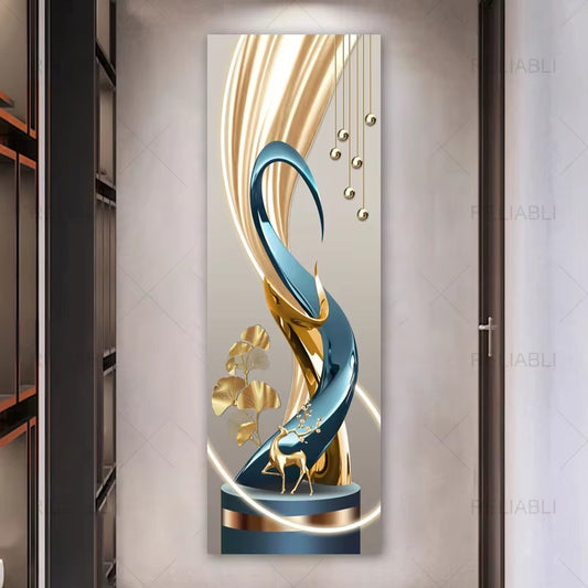 Modern Abstract Decorative Painting Solid Geometry Posters Canvas Prints Wall Art for Living Room Home Decor Light Luxury Deer