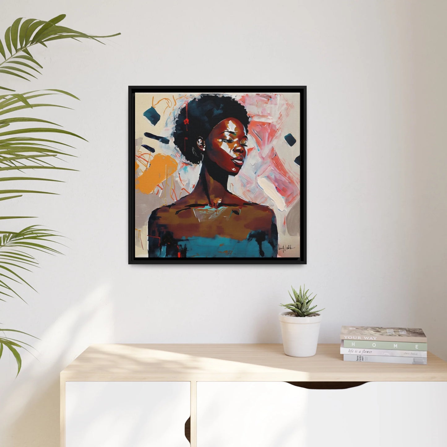 Premium African American Soul Portrait Canvas Wall Art - Framed Elegance for Your Home