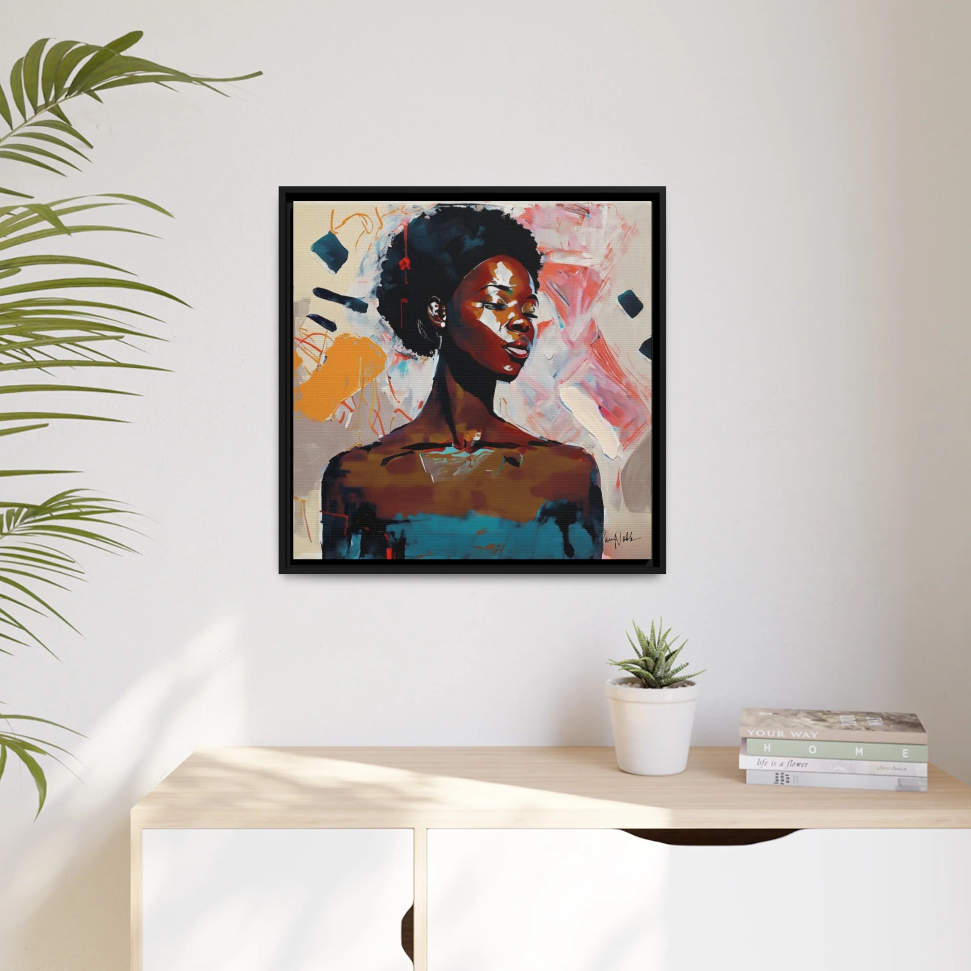 Premium African American Soul Portrait Canvas Wall Art - Framed Elegance for Your Home