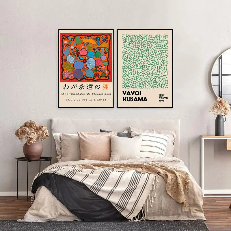 Yayoi Kusama Exhibition Posters and Prints Gallery Wall Art Picture Museum Modern Canvas Painting Nordic Living Room Decoration