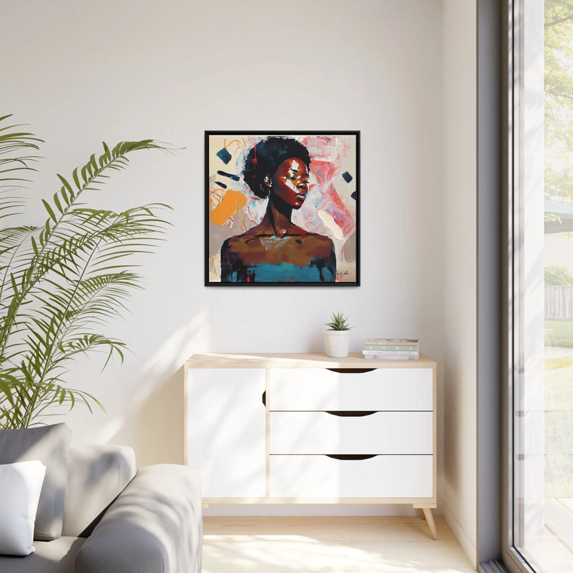 Premium African American Soul Portrait Canvas Wall Art - Framed Elegance for Your Home