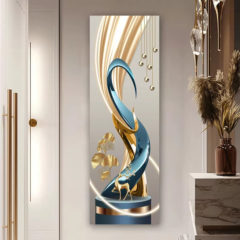 Modern Abstract Decorative Painting Solid Geometry Posters Canvas Prints Wall Art for Living Room Home Decor Light Luxury Deer