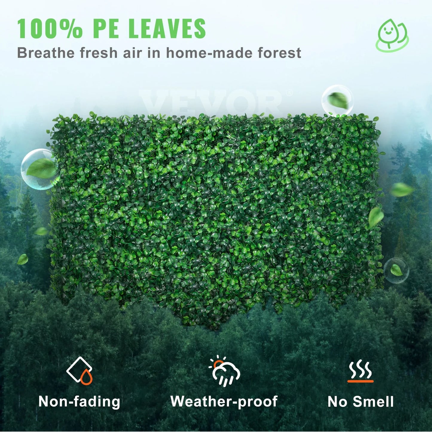 VEVOR 12PCS 24X16 Grass Wall Panels for 32 SQ Feet, Boxwood Hedge Wall Panels, Artificial Grass Backdrop Wall 1.6, Privacy Hedge Screen UV Protected for Outdoor Indoor Garden Fence Backyard