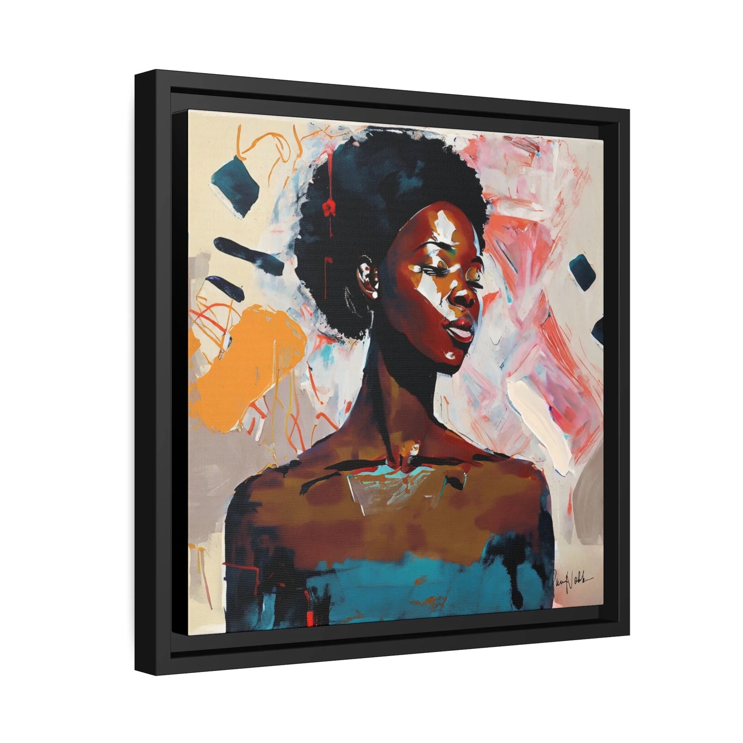 Premium African American Soul Portrait Canvas Wall Art - Framed Elegance for Your Home