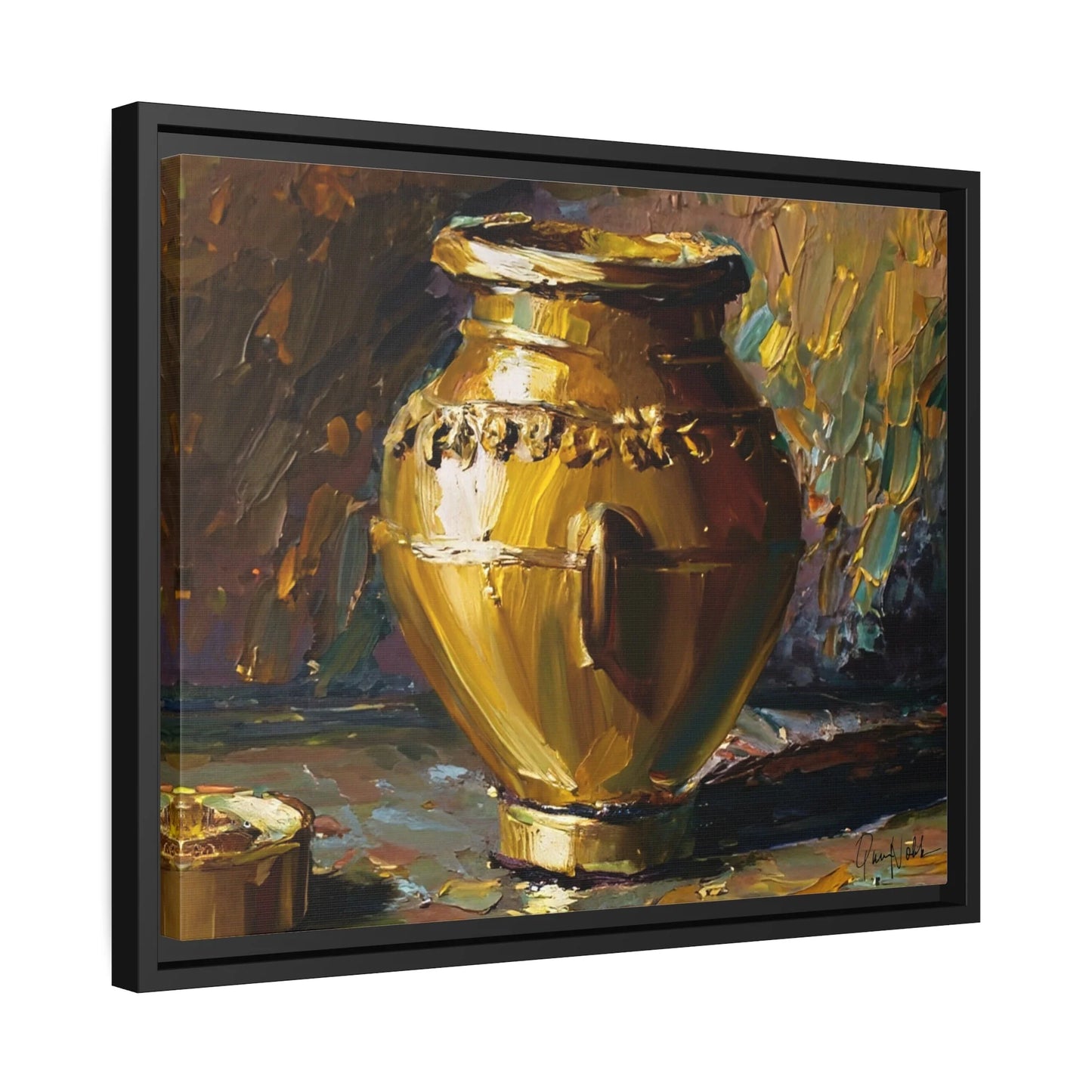 Elegant Golden Vase Canvas Wall Art - Stunning Home Decor by Queennoble