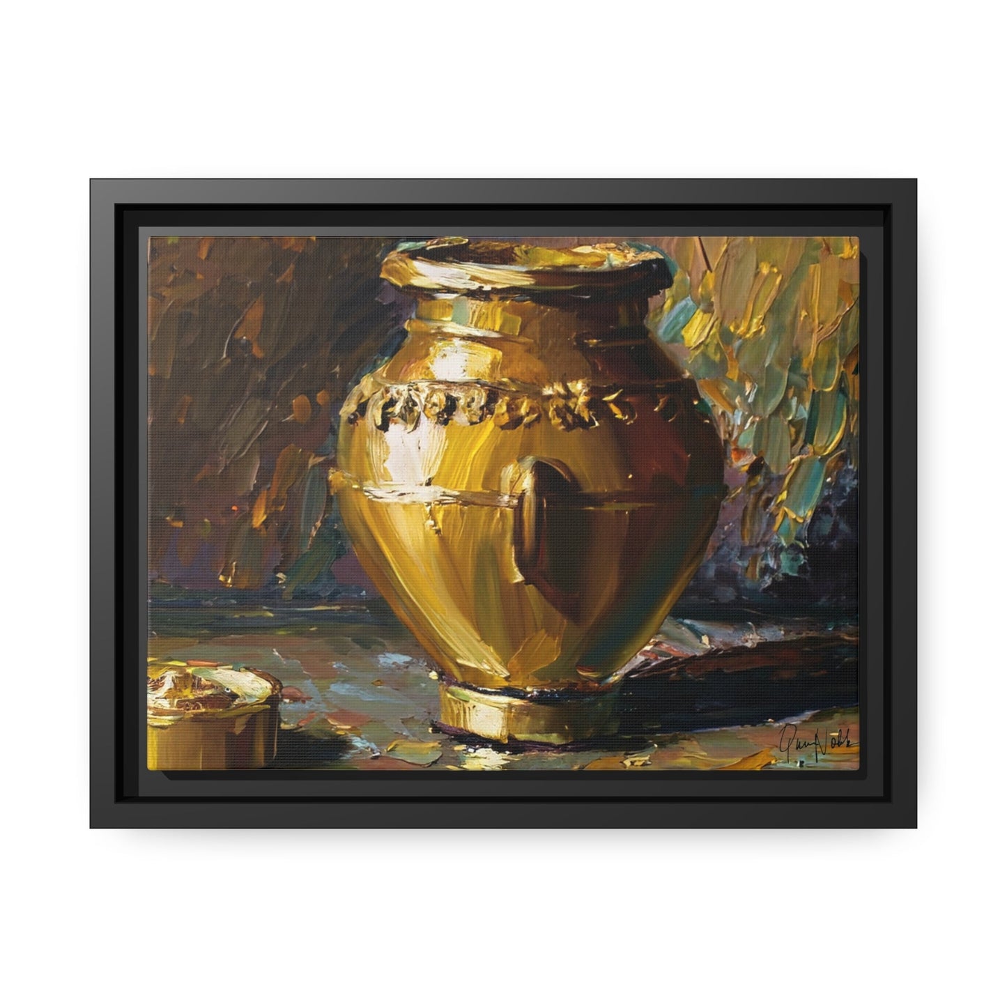 Elegant Golden Vase Canvas Wall Art - Stunning Home Decor by Queennoble