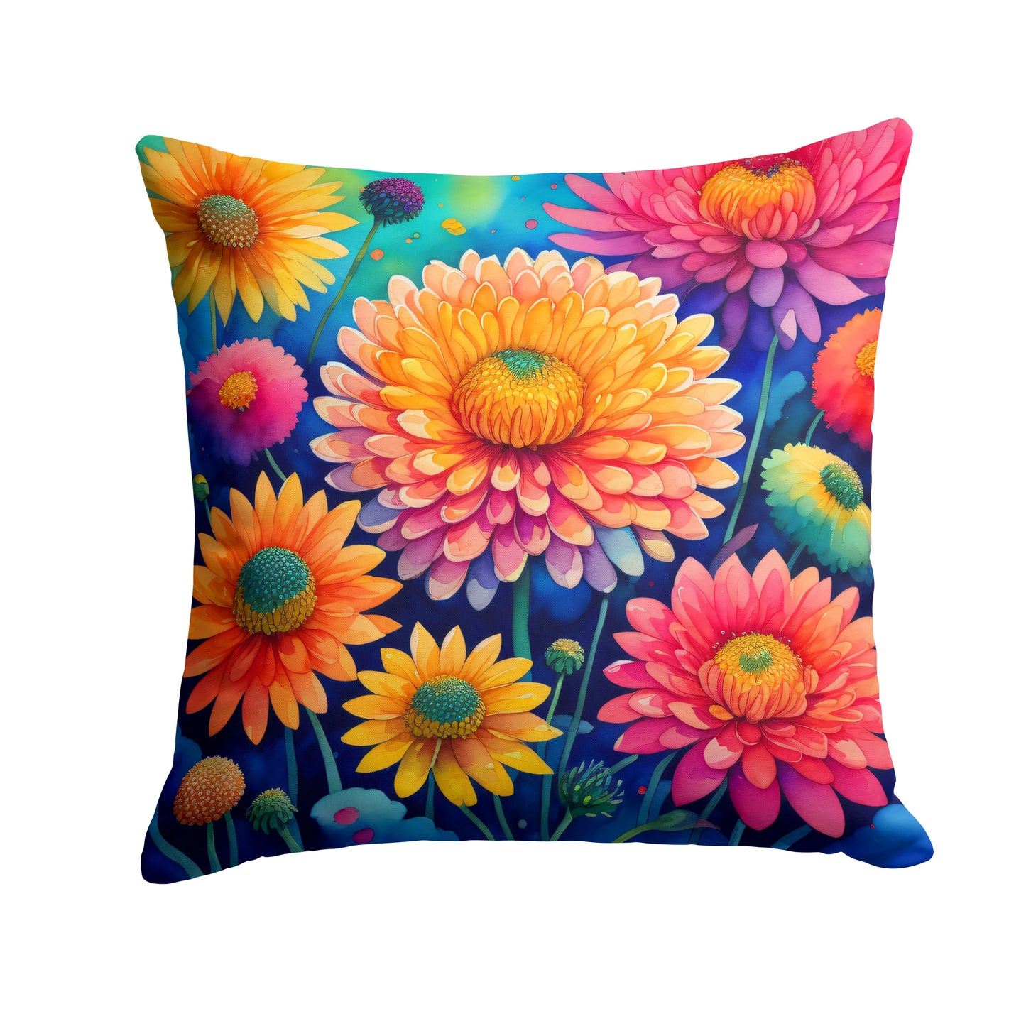 Colorful Chrysanthemums Throw Pillow