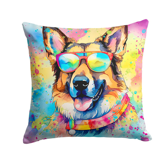 German Shepherd Hippie Dawg Throw Pillow