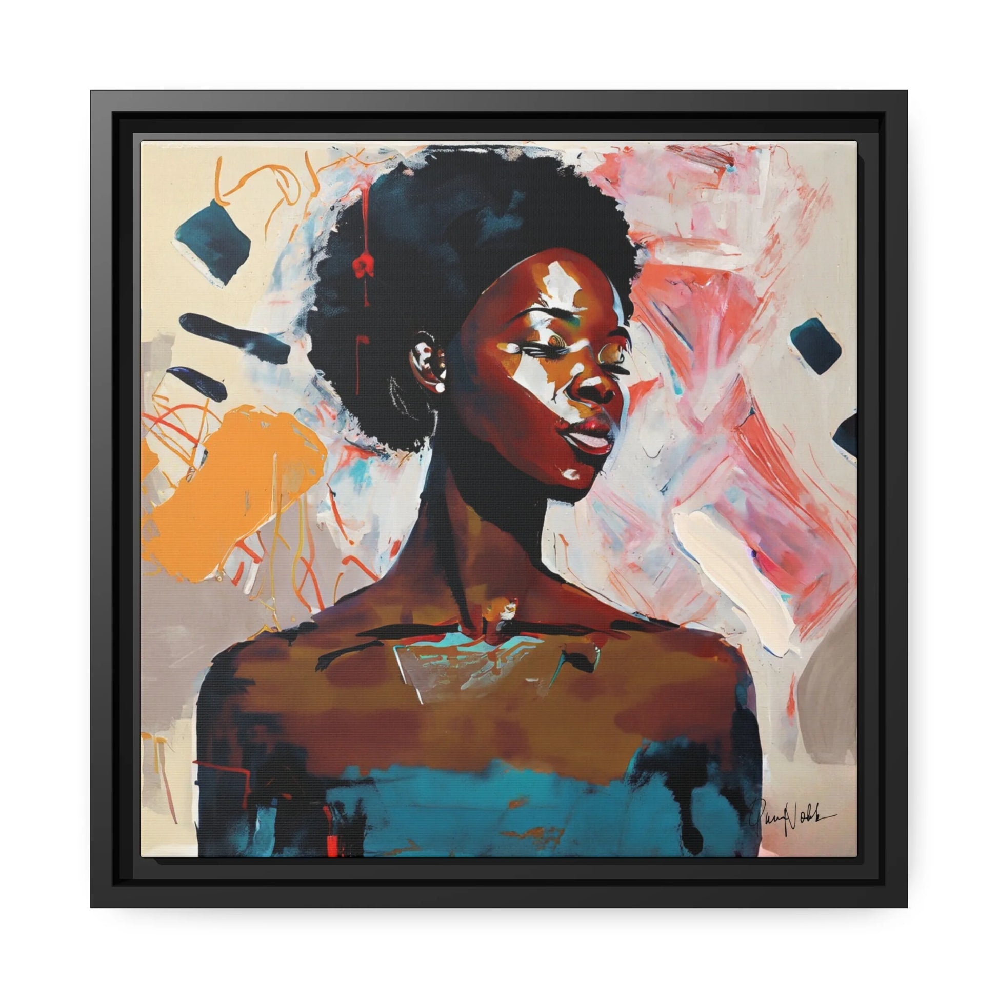 Premium African American Soul Portrait Canvas Wall Art - Framed Elegance for Your Home