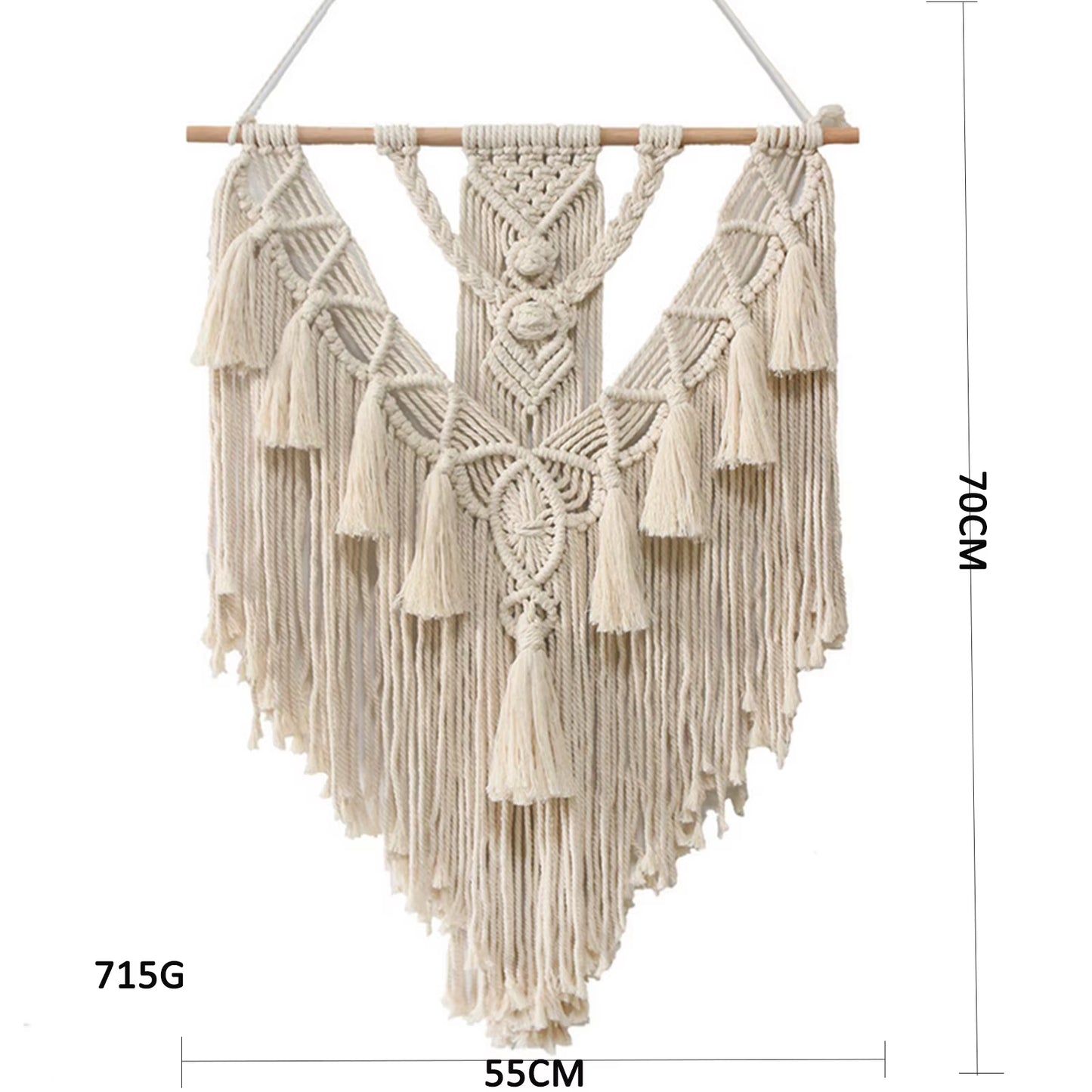 Hand-Woven Pendant Macrame Wall Hanging Boho Woven Tapestry Bohemian Crafts Room Decoration Gorgeous Tapestry for Home Decor