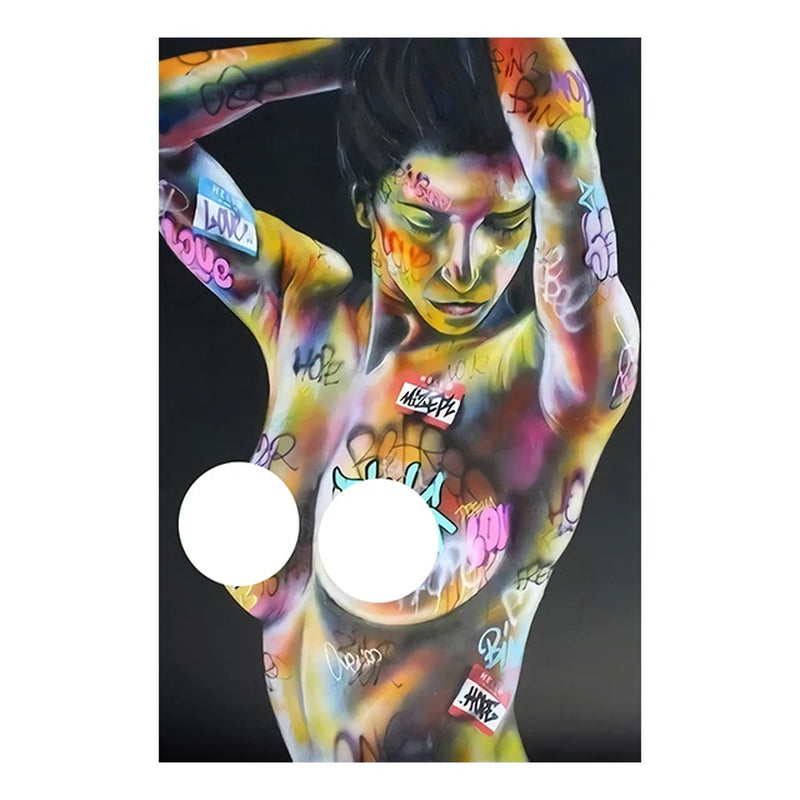 Street Graffiti Kissing Canvas Painting Posters and Prints Abstract Picture Wall Art Decoration Mural Living Room Home Decor