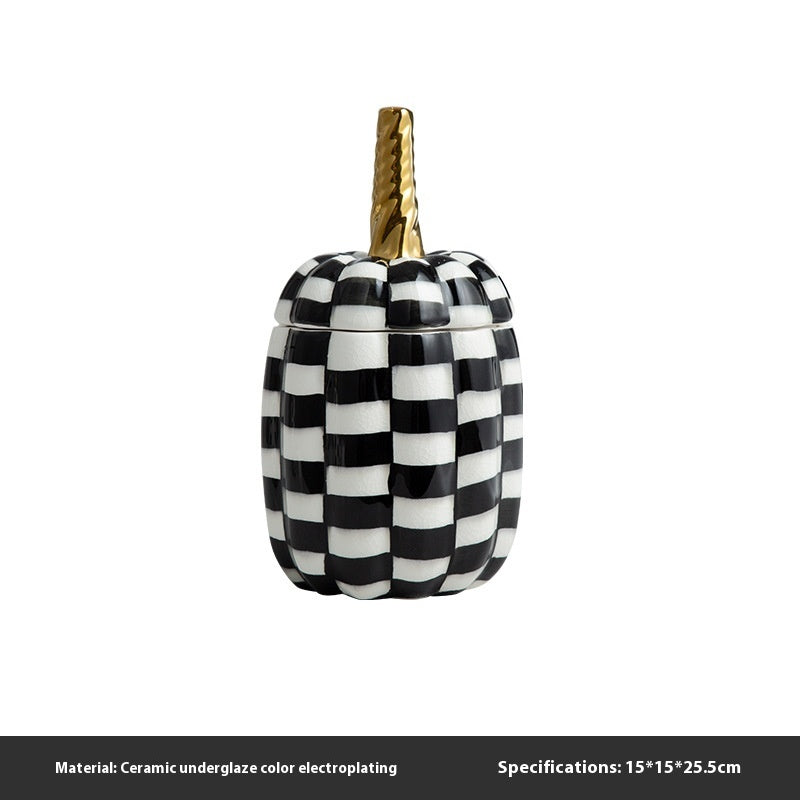 Hand Painted Ceramic Pumpkin Decorative Jar Sample Room Decoration