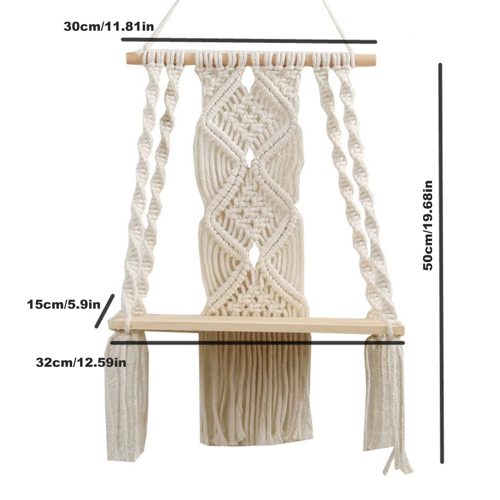 Hand-Woven Pendant Macrame Wall Hanging Boho Woven Tapestry Bohemian Crafts Room Decoration Gorgeous Tapestry for Home Decor