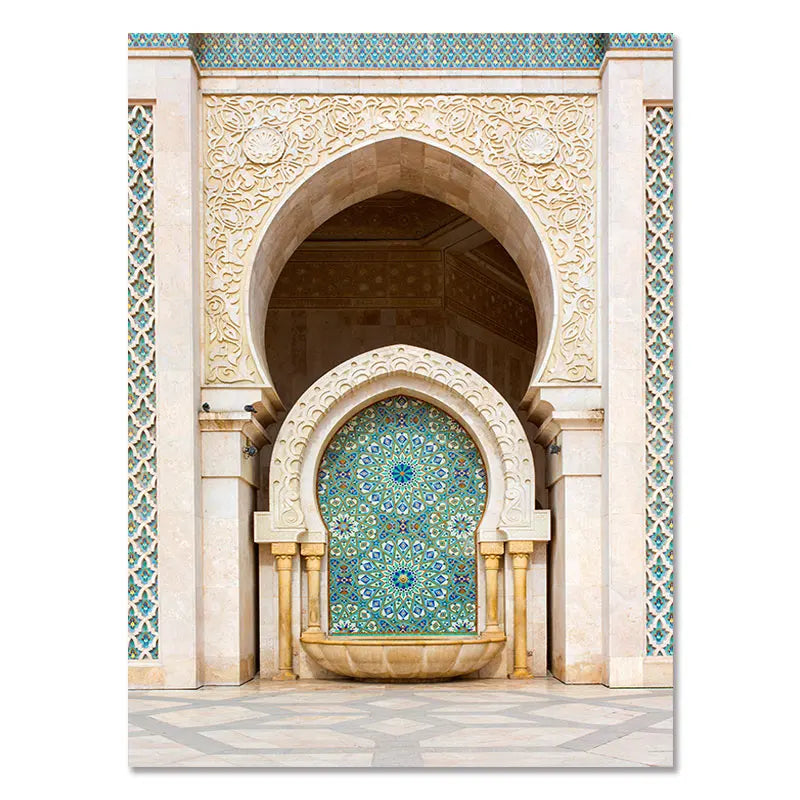 Morocco Door Arabic Decorative Paintings Architecture Canvas Posters Islamic Wall Art Pictures Prints for Living Room Home Decor