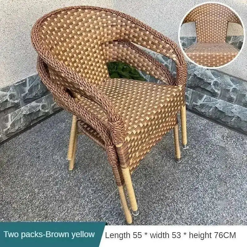 Outdoor Garden Furniture Sets Balcony Tea Table and Chair PE Rattan Chair Three-Piece Set Courtyard Leisure Outdoor Furniture C