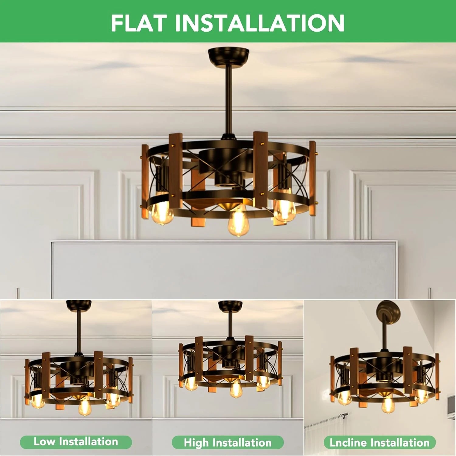 Modern Farmhouse Ceiling Fan with LED Lights