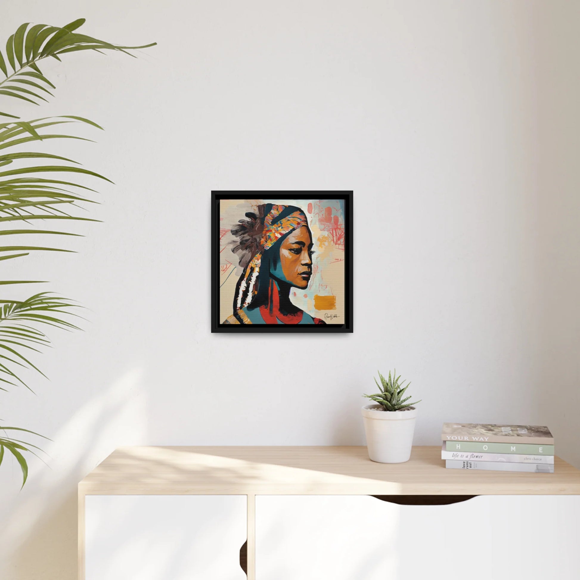 Stunning Native Indian Lady Portrait Canvas Wall Art - Framed Elegance for Your Home