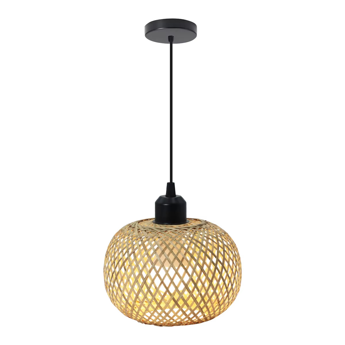 Bamboo Pendant Lamp Natural Rattan Chandeliers E27 Hand-Knitting Café Restaurant Living Room Decor Hanging Lamp Indoor