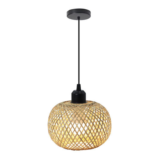 Bamboo Pendant Lamp Natural Rattan Chandeliers E27 Hand-Knitting Café Restaurant Living Room Decor Hanging Lamp Indoor