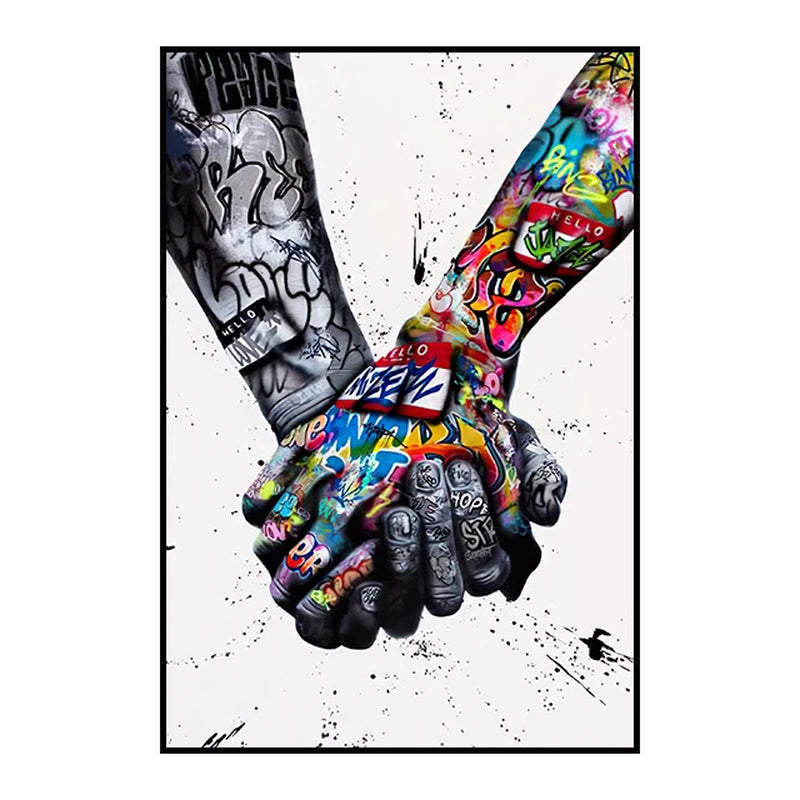 Street Graffiti Kissing Canvas Painting Posters and Prints Abstract Picture Wall Art Decoration Mural Living Room Home Decor