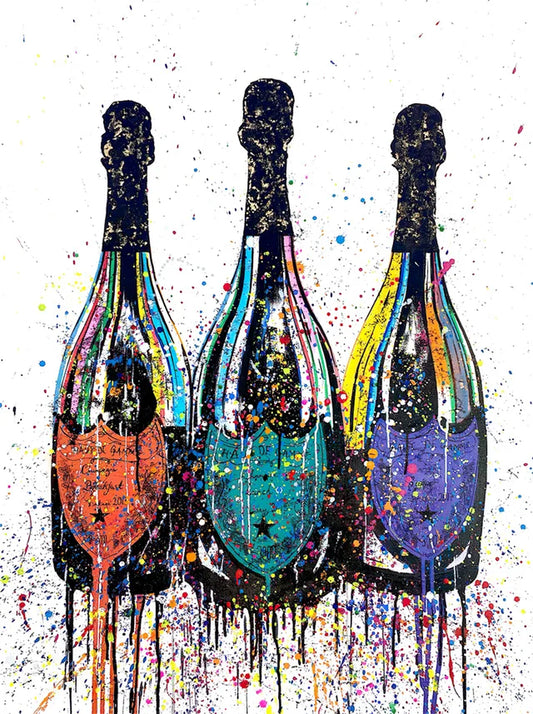 Fashion Luxury Champagne Bottle Art Canvas Painting Prints Poster Wall Art Printing Picture Luxurious Bar Home Dining Room Decor