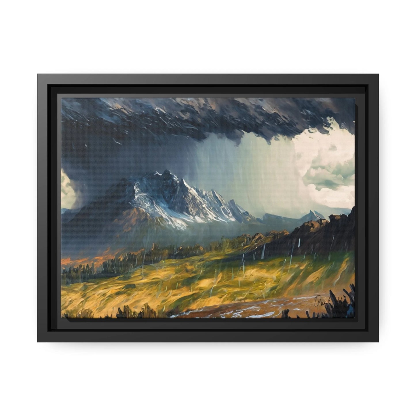 Breathtaking Mountain Rain Landscape Canvas Wall Art - Queennoble Collection