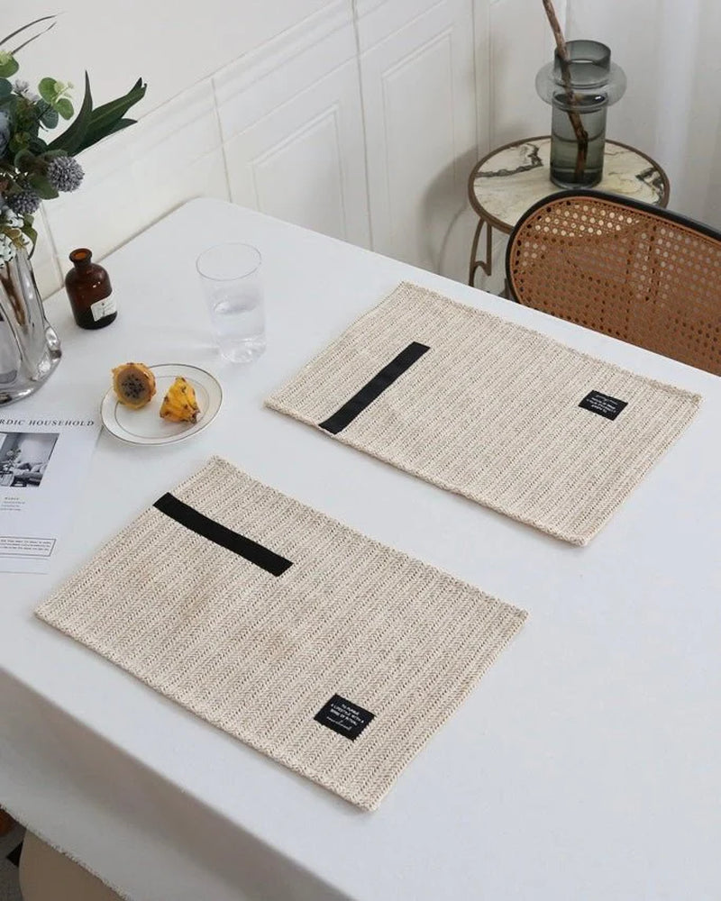 Handmade Retro Nordic Woven Reed Placemat for Elegant Table Setting