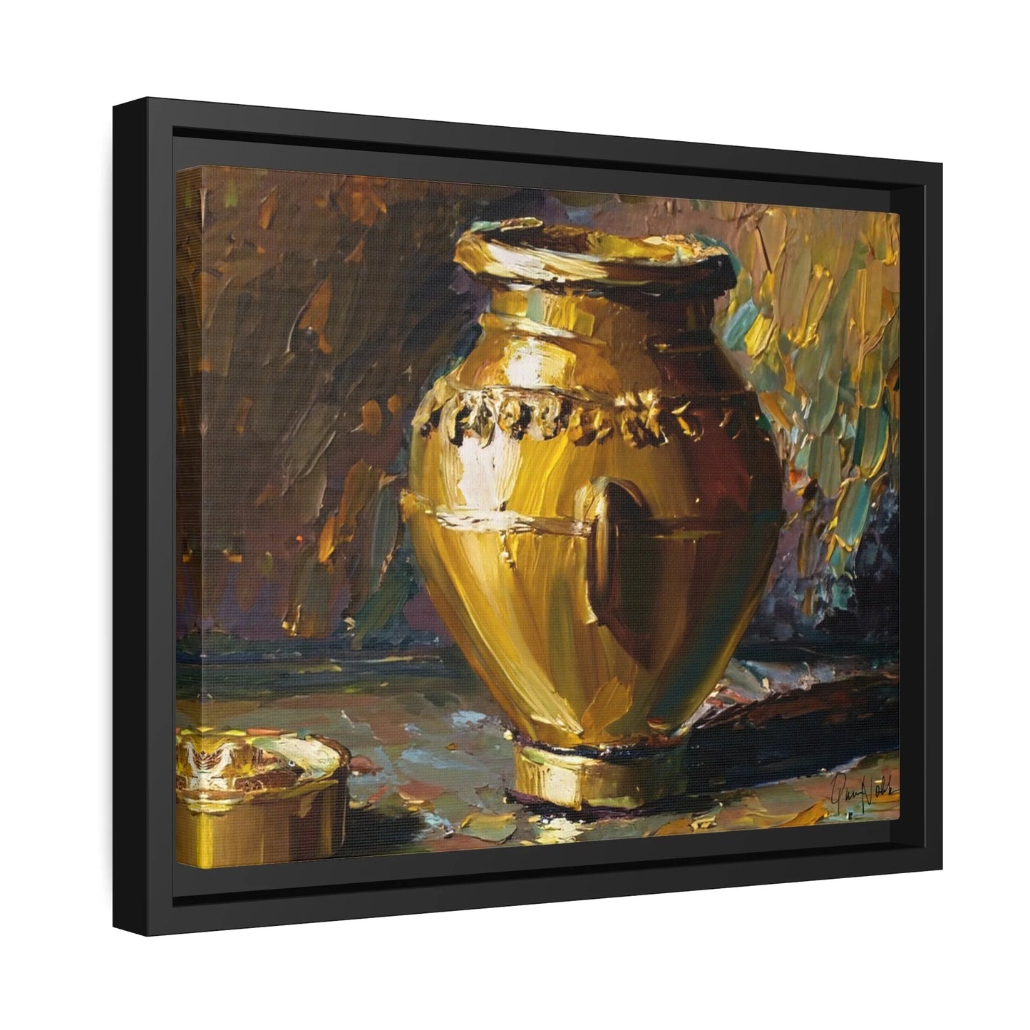 Elegant Golden Vase Canvas Wall Art - Stunning Home Decor by Queennoble