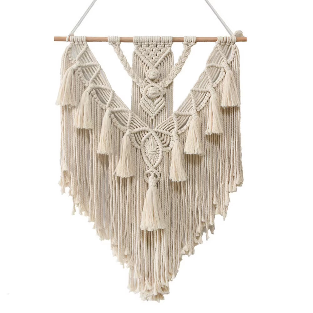 Hand-Woven Pendant Macrame Wall Hanging Boho Woven Tapestry Bohemian Crafts Room Decoration Gorgeous Tapestry for Home Decor