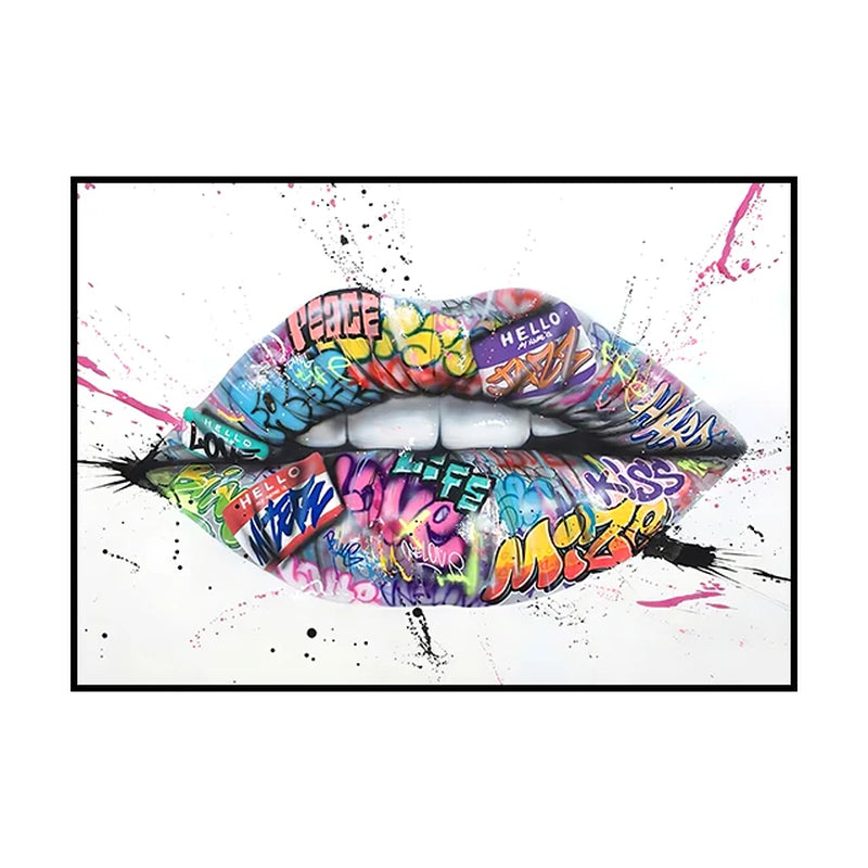 Street Graffiti Kissing Canvas Painting Posters and Prints Abstract Picture Wall Art Decoration Mural Living Room Home Decor