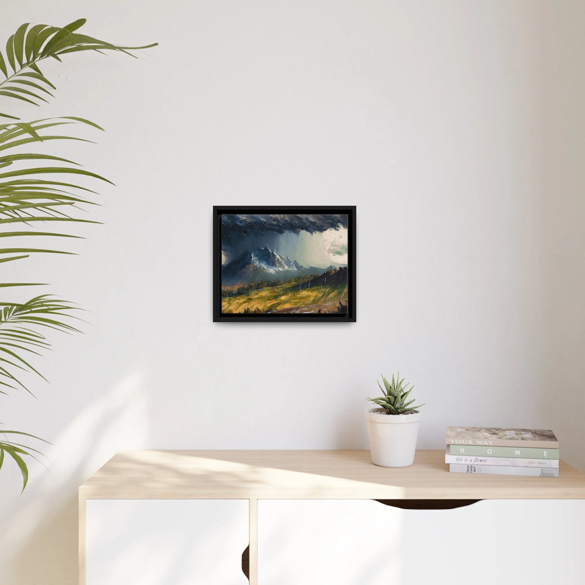 Breathtaking Mountain Rain Landscape Canvas Wall Art - Queennoble Collection