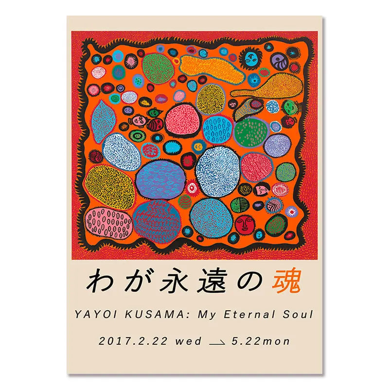 Yayoi Kusama Exhibition Posters and Prints Gallery Wall Art Picture Museum Modern Canvas Painting Nordic Living Room Decoration