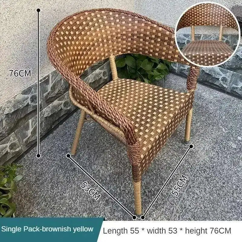 Outdoor Garden Furniture Sets Balcony Tea Table and Chair PE Rattan Chair Three-Piece Set Courtyard Leisure Outdoor Furniture C