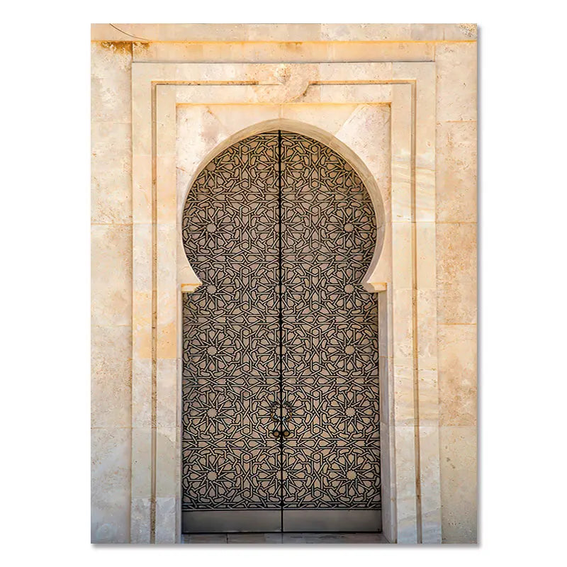 Morocco Door Arabic Decorative Paintings Architecture Canvas Posters Islamic Wall Art Pictures Prints for Living Room Home Decor