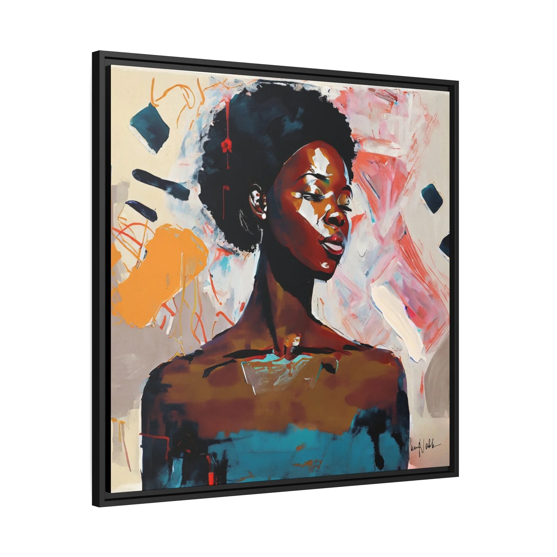 Premium African American Soul Portrait Canvas Wall Art - Framed Elegance for Your Home