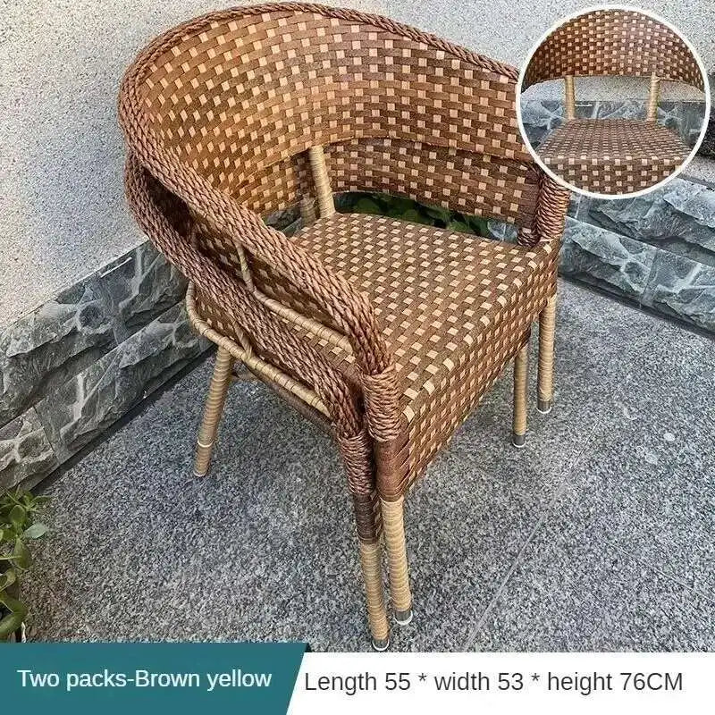 Outdoor Garden Furniture Sets Balcony Tea Table and Chair PE Rattan Chair Three-Piece Set Courtyard Leisure Outdoor Furniture C