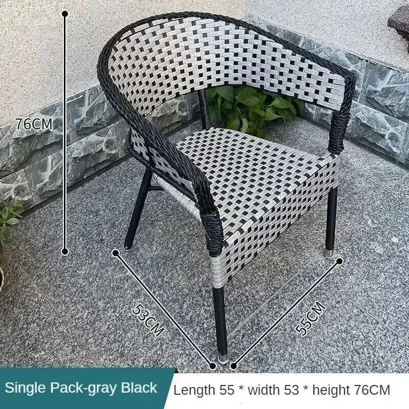 Outdoor Garden Furniture Sets Balcony Tea Table and Chair PE Rattan Chair Three-Piece Set Courtyard Leisure Outdoor Furniture C