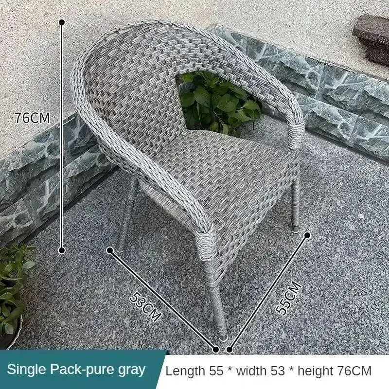 Outdoor Garden Furniture Sets Balcony Tea Table and Chair PE Rattan Chair Three-Piece Set Courtyard Leisure Outdoor Furniture C