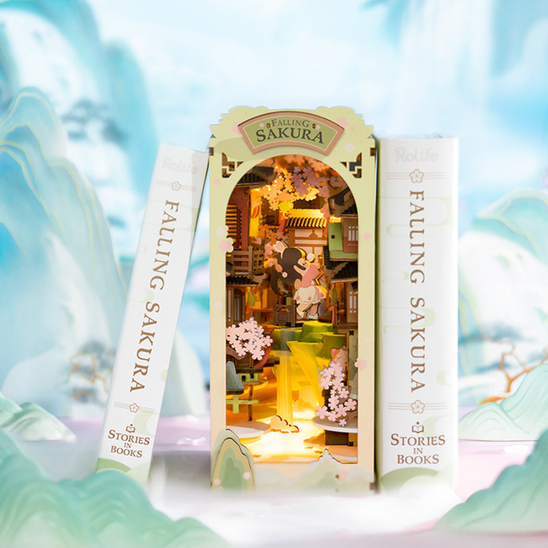 Robotime Rolife DIY Book Nook Wooden Miniature Doll House Light for Bookshelf Insert Furniture