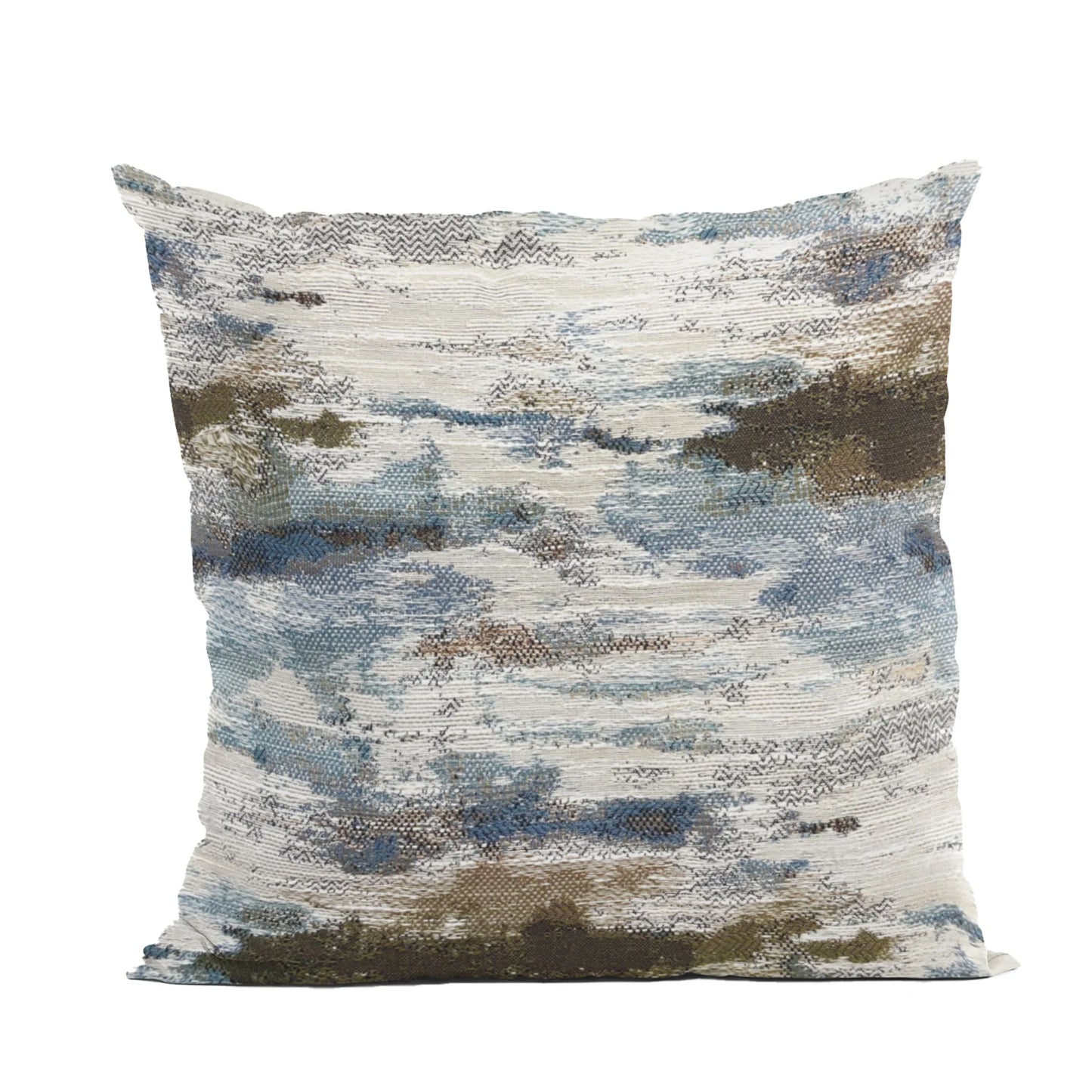 Skyline Breeze Blue Chevron Luxury Outdoor/Indoor Throw Pillow