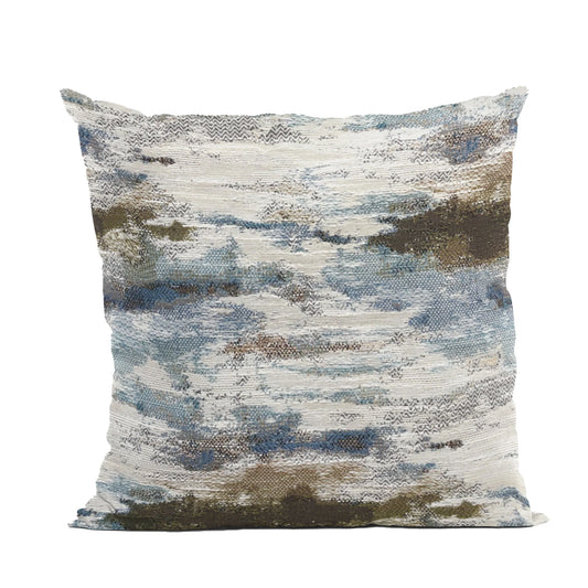 Skyline Breeze Blue Chevron Luxury Outdoor/Indoor Throw Pillow