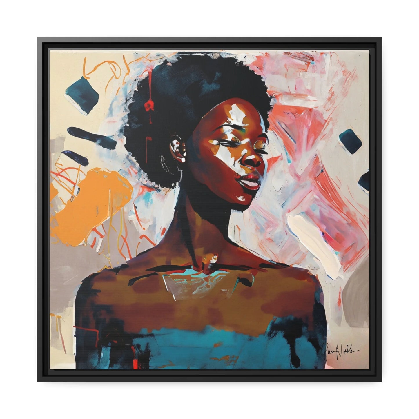 Premium African American Soul Portrait Canvas Wall Art - Framed Elegance for Your Home