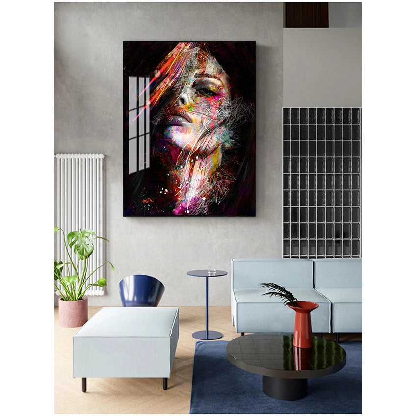 Girls for Living Room Wall Decor Abstract Graffiti Art Wall Paintings Print on Canvas Pop Art Canvas Prints