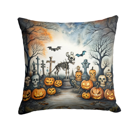 Pet Cemetery Spooky Halloween Throw Pillow