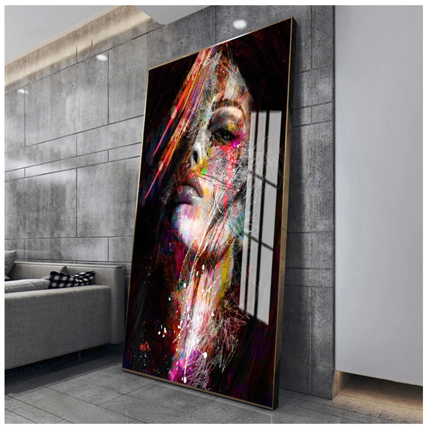 Girls for Living Room Wall Decor Abstract Graffiti Art Wall Paintings Print on Canvas Pop Art Canvas Prints